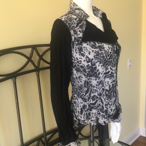 Alberto Makali Jacket Black with Animal Print L - Picture 2 of 5